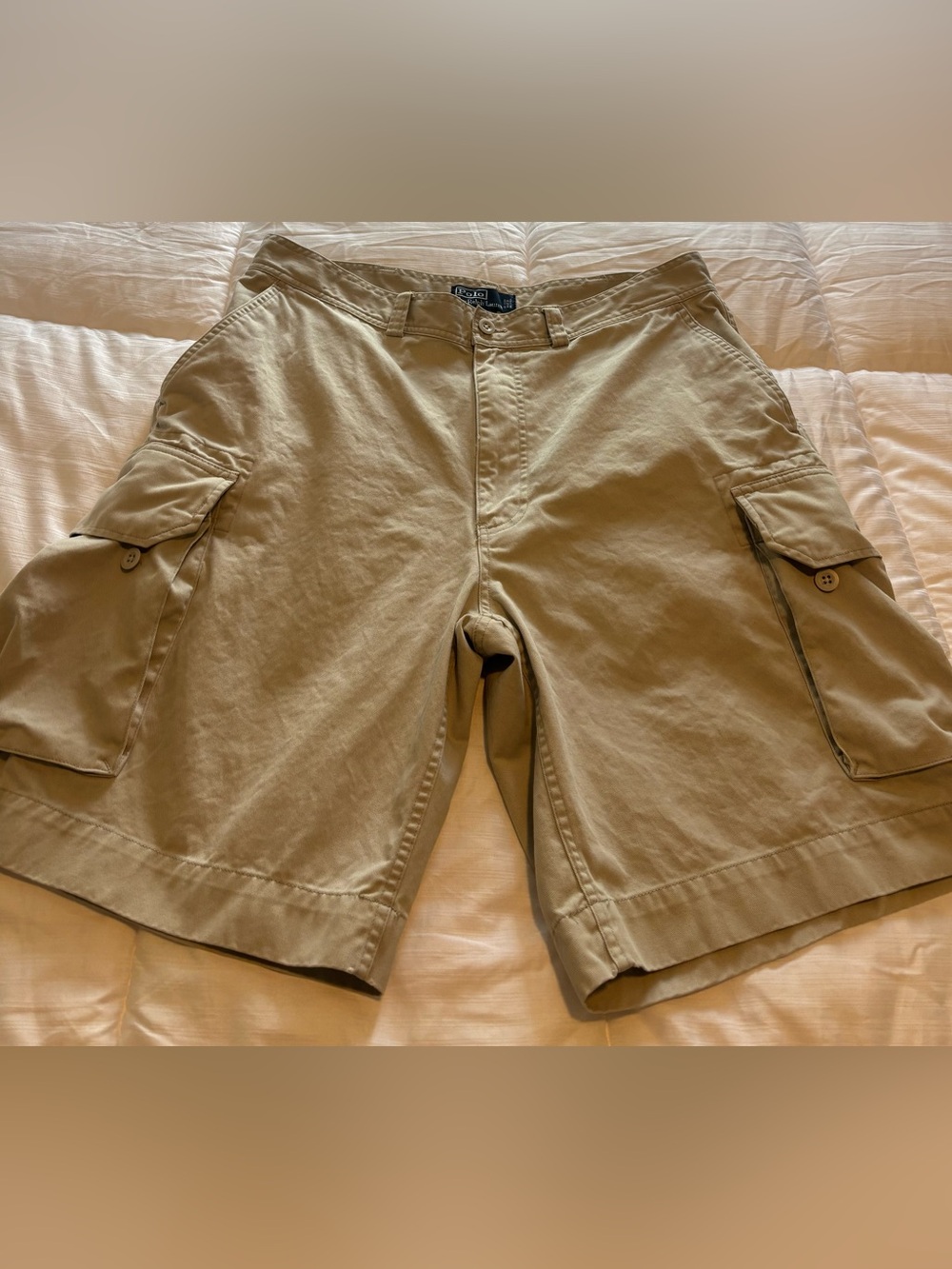 Vintage Polo by Ralph Lauren Khaki Chino Cargo Pocket Shorts Size 36 - Like New